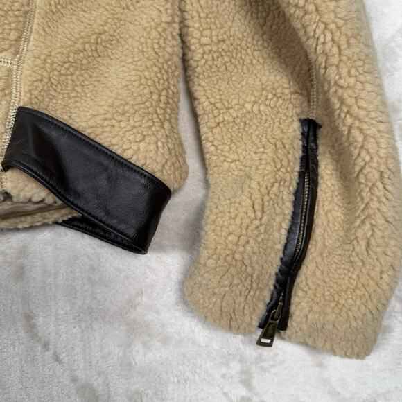 NWT Polo Ralph Lauren Sherpa Camel Leather Jacket Women’s Plus Size 2X XXL - Picture 7 of 10